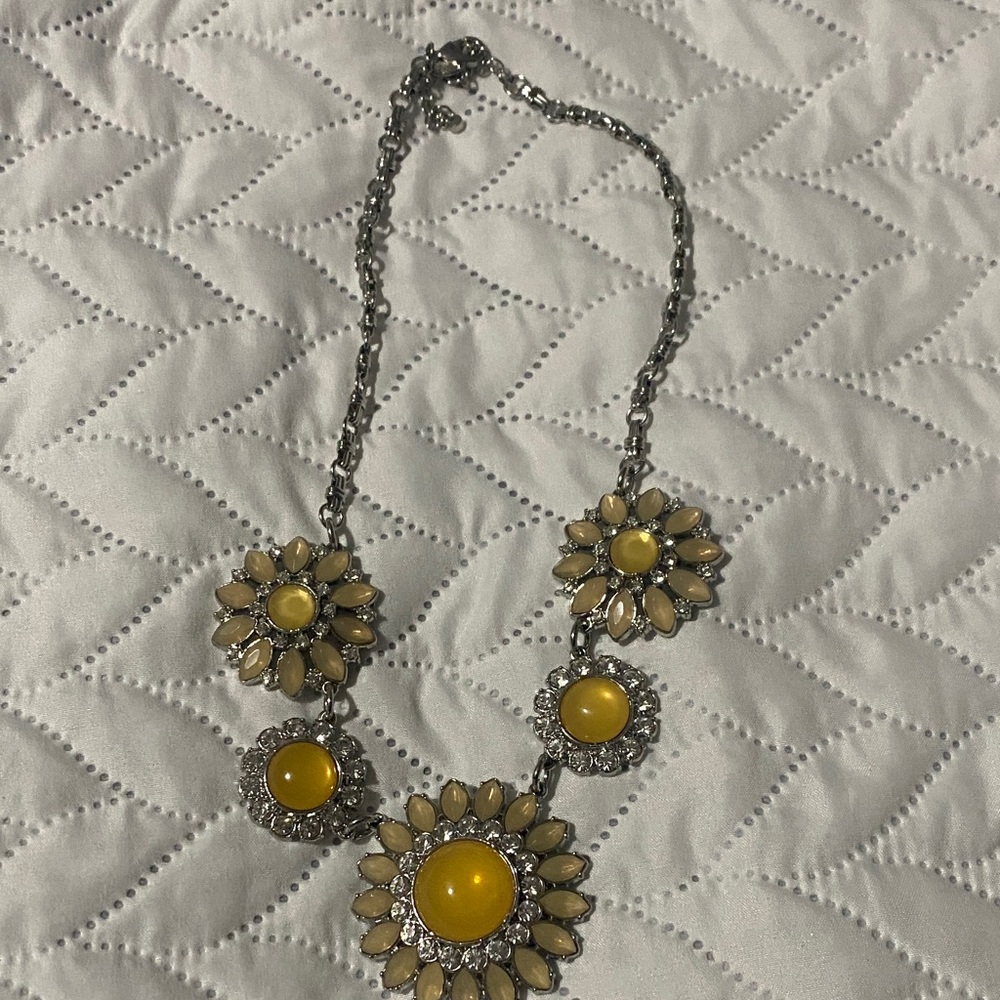 Lia Sophia Yellow Floral Necklace